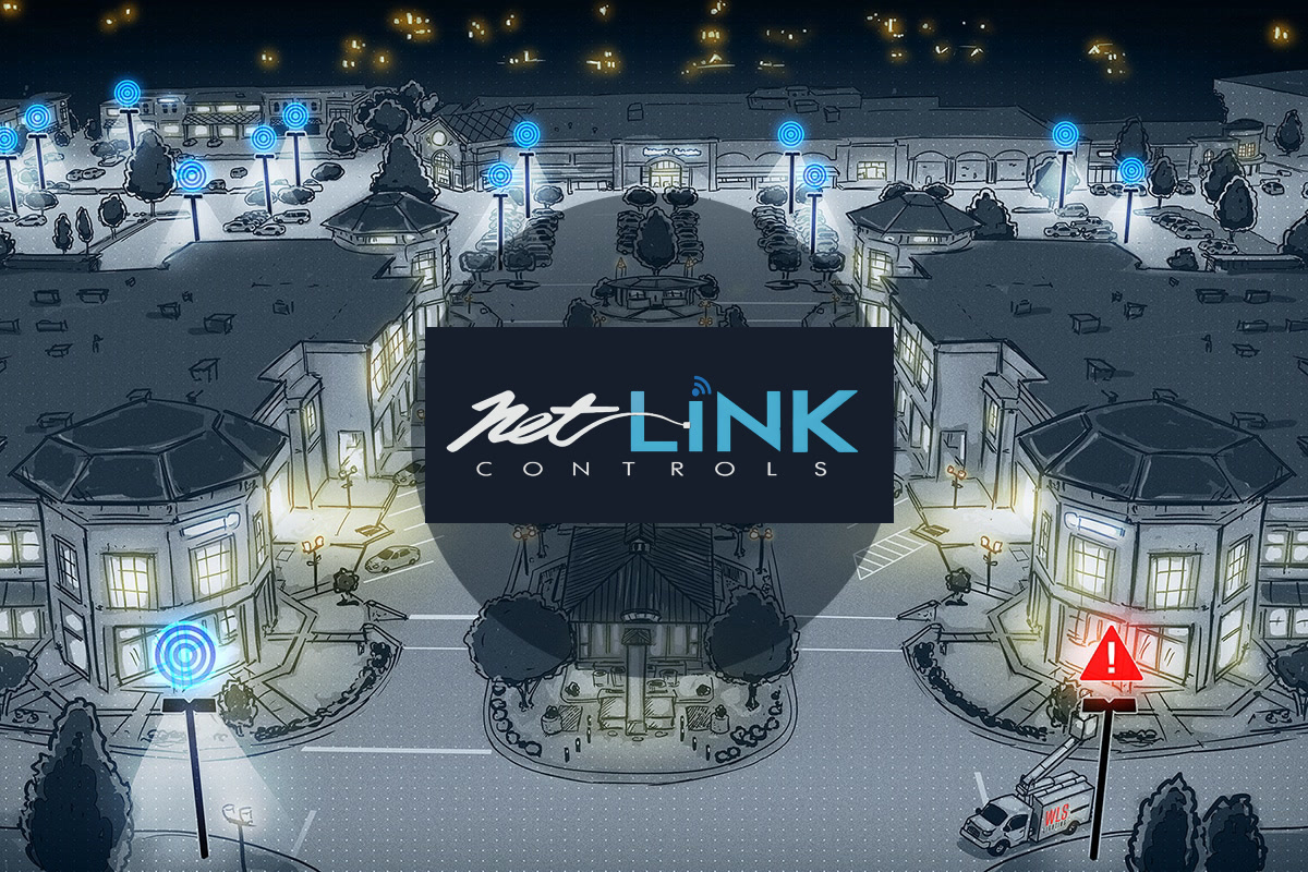netLiNK illustration showing connected commercial site lighting