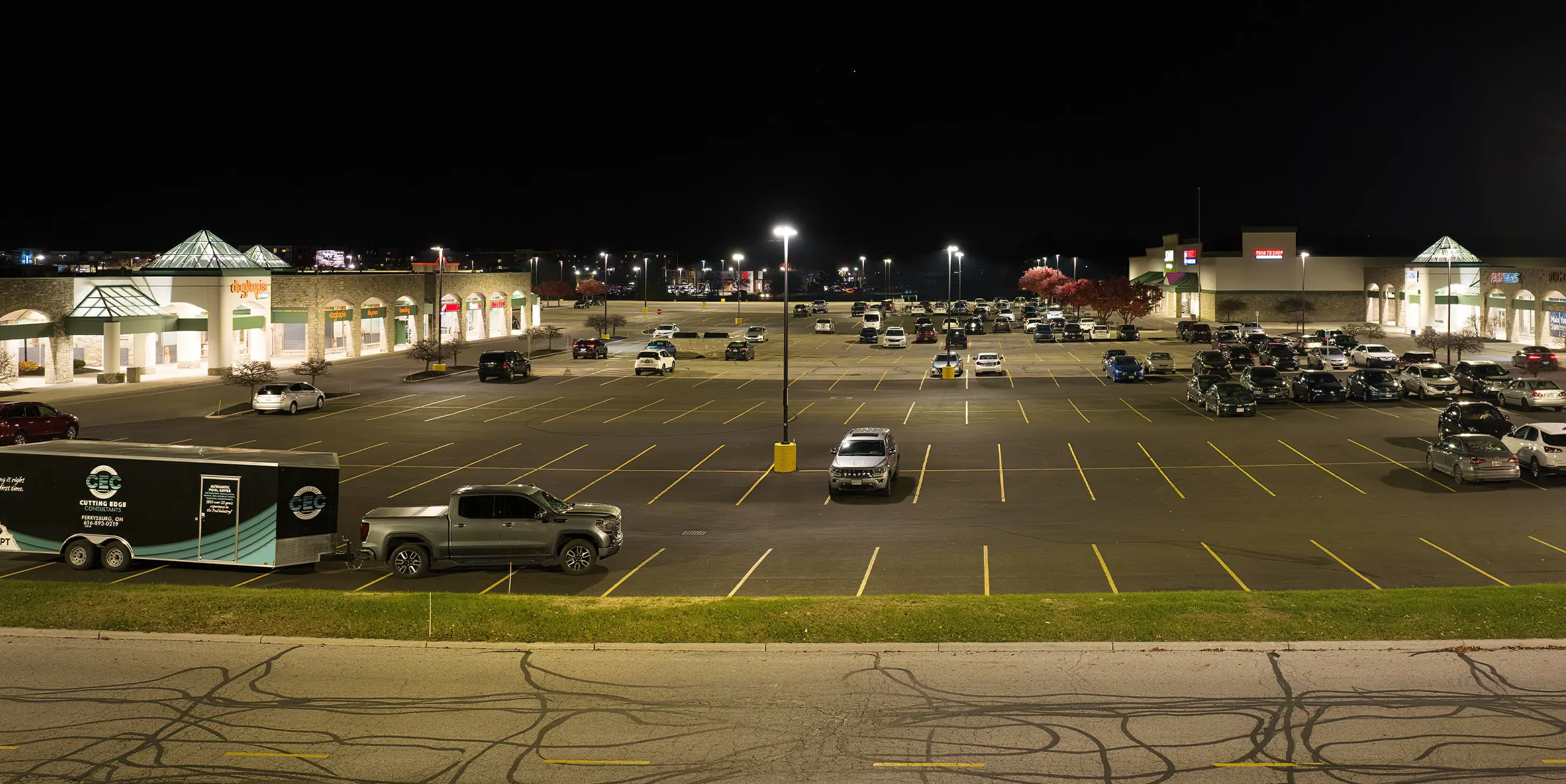 Festival at Sawmill commercial property after lighting improvements