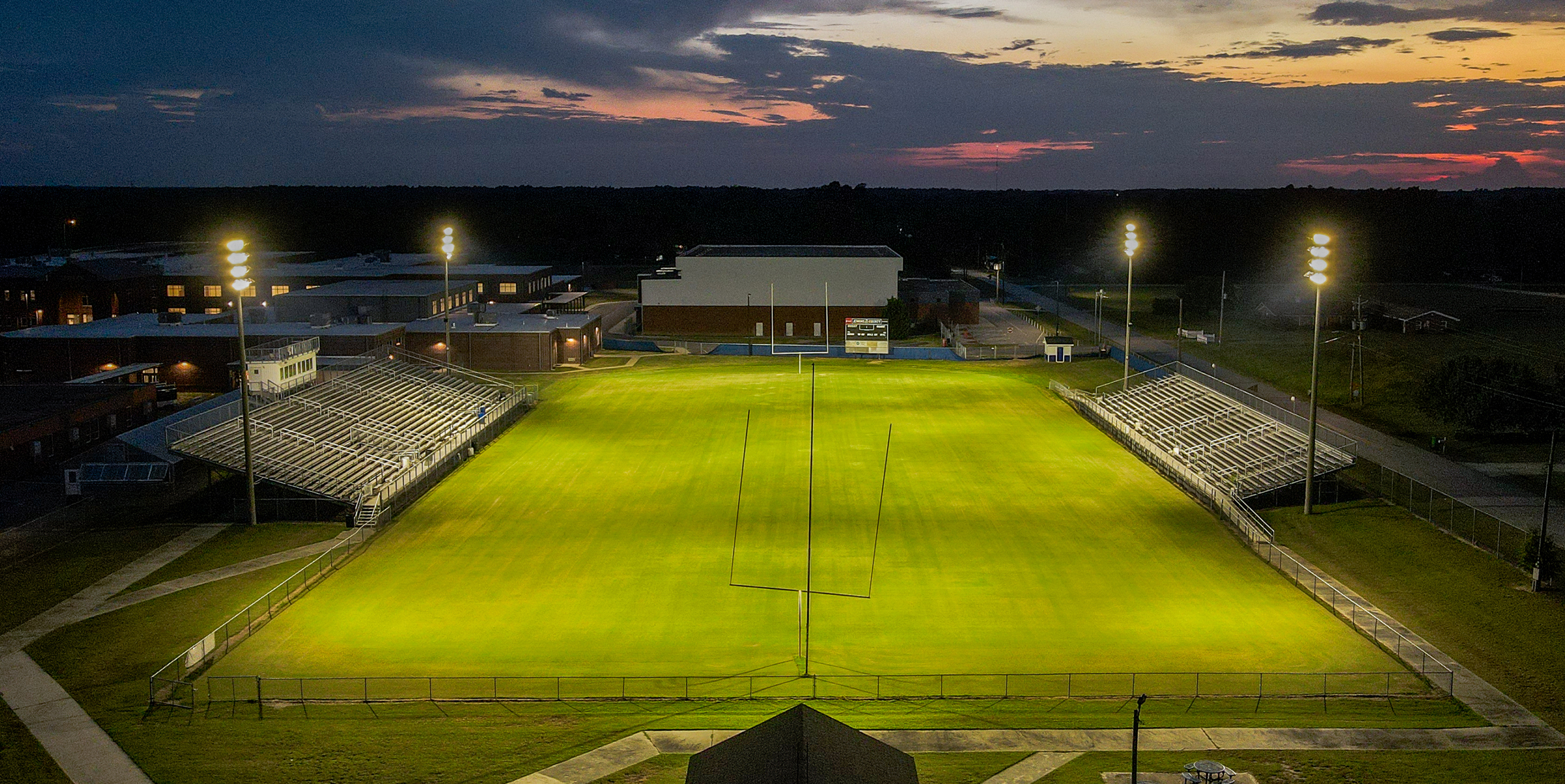 High School Football Field Sports LED Lighting Upgrade Millen, GA